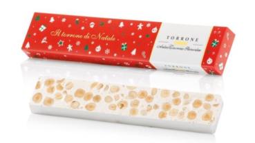 Torrone Friable di Natale - weißer Nougat mit Haselnüssen